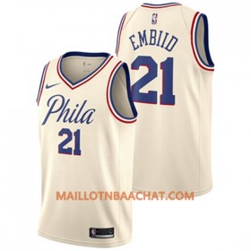 Maillot NBA Philadelphia 76ers Joel Embiid 21 Nike City Edition Swingman - Homme